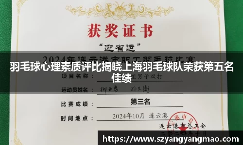 羽毛球心理素质评比揭晓上海羽毛球队荣获第五名佳绩